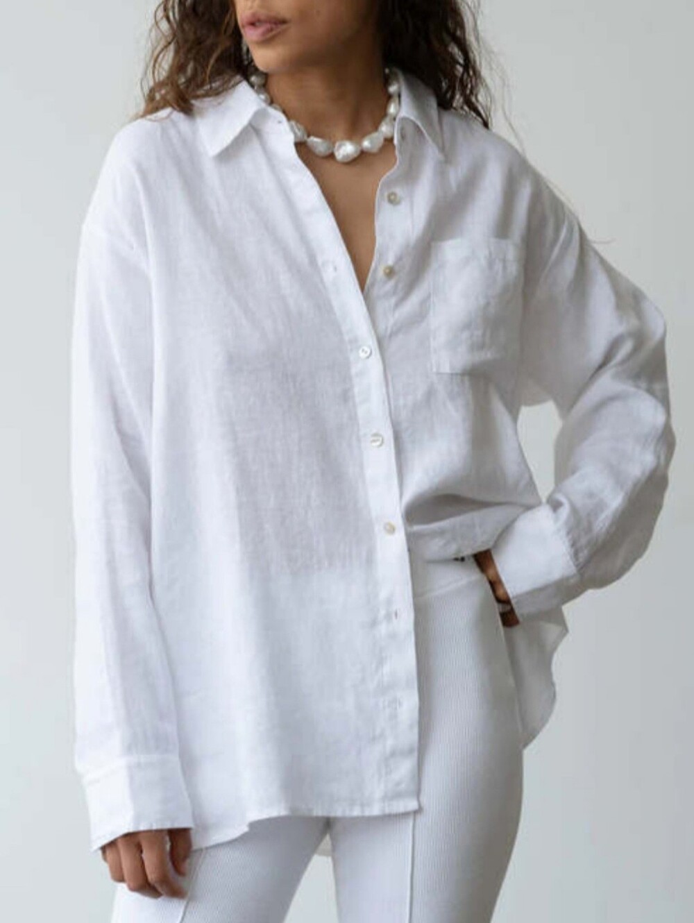 J. Crew Slim Baird McNutt Irish 100% Linen Shirt - White Unisex Large - Picture 10 of 16